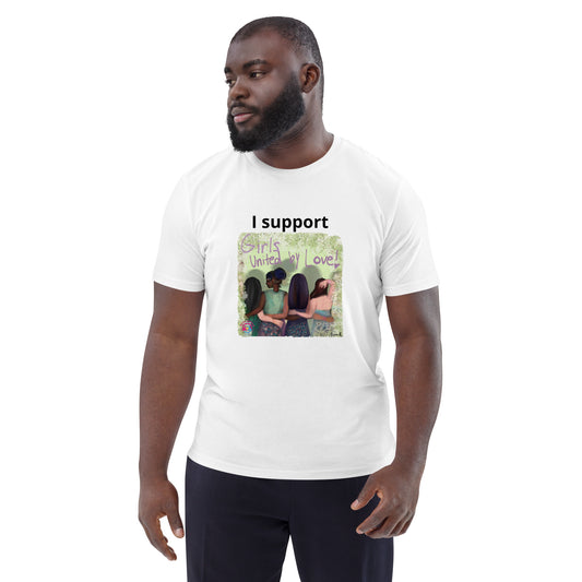 I Support Girls United by Love t-shirt, Ocean Brown