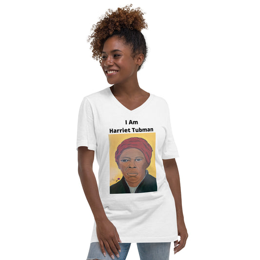 Womens size I Am Harriet Tubman V-Neck T-Shirt