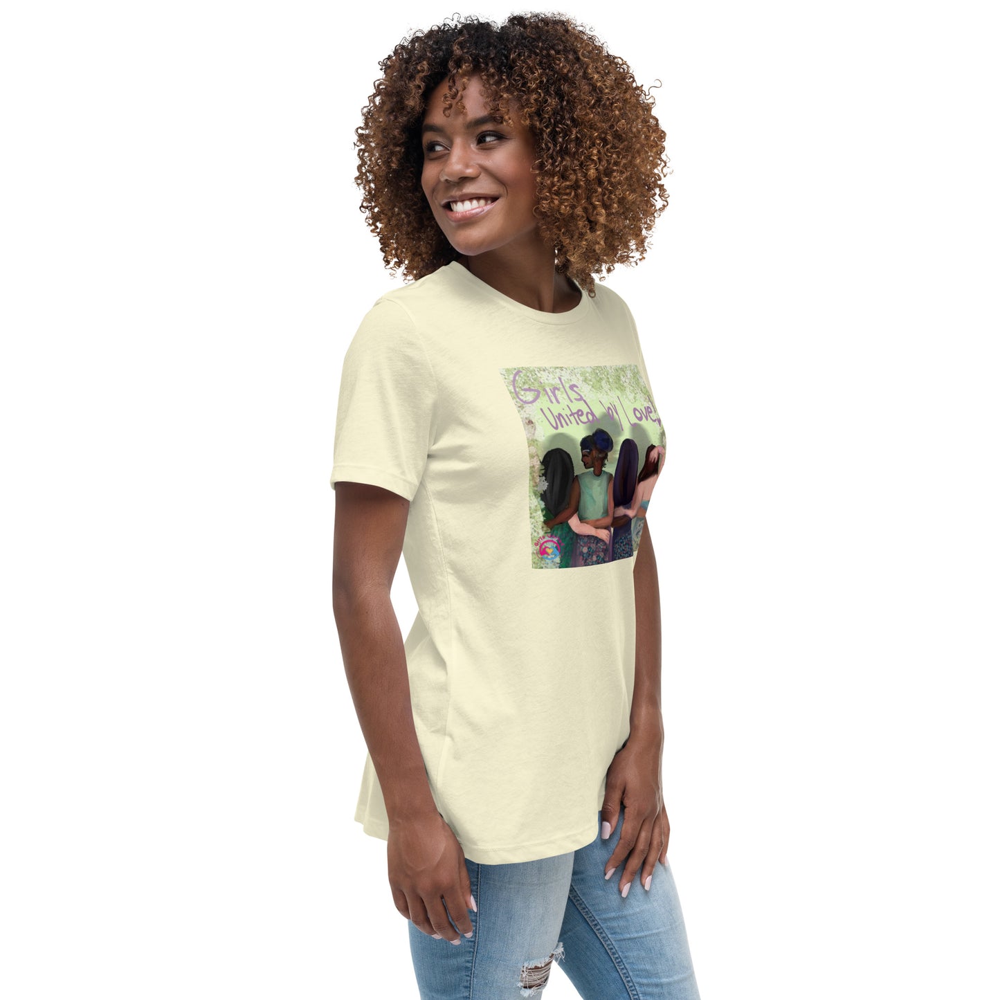 Girls United by Love Women's Relaxed T-Shirt, designed by Ocean Brown