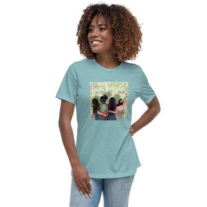"Girl United By Love", Relaxed T-Shirt designed by Ocean Brown